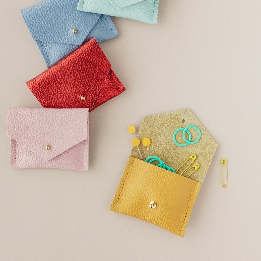 Studio Lowen Leather Stitch Markers Pouch - Metallic Navy