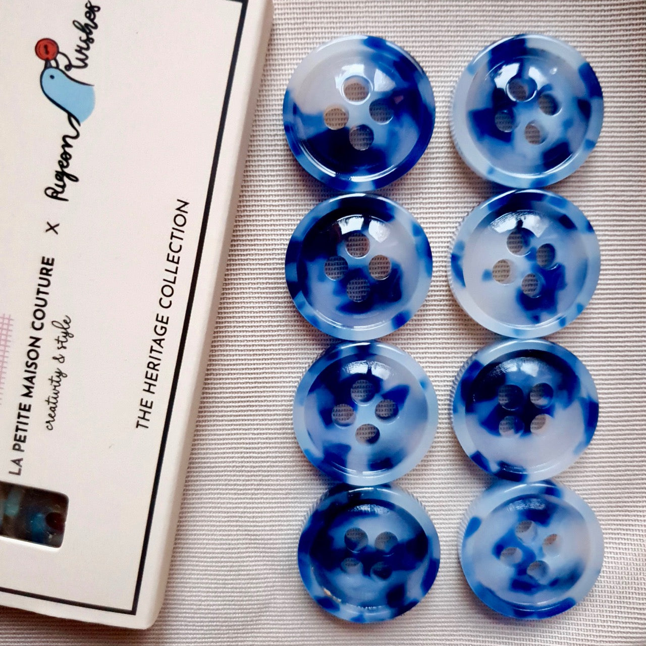La Petite Maison Couture x Pigeon Wishes French Riviera Button Set 23mm