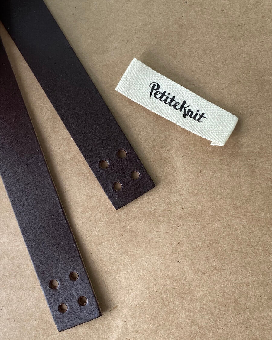 Leather Straps for PetiteKnit French Market Bag - Dark Brown