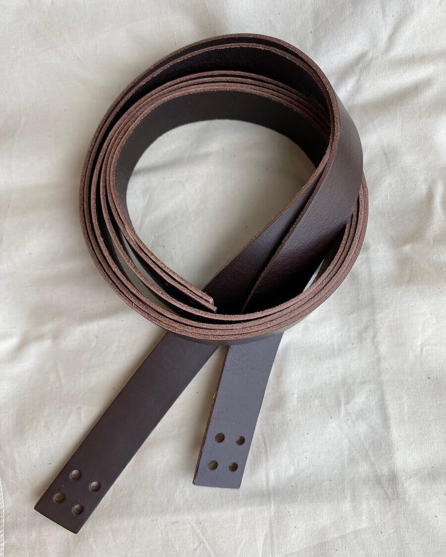Leather Straps for PetiteKnit French Market Bag - Dark Brown
