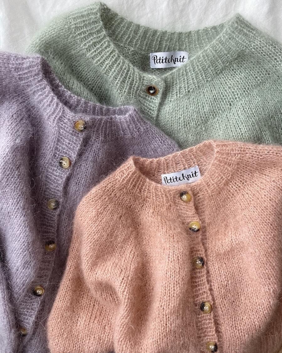 Novice Cardigan Mohair Edition Pattern - PetiteKnit