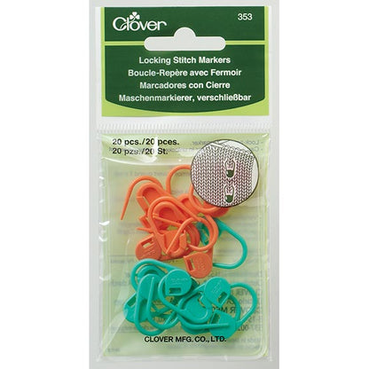 Clover Locking Stitch Markers - Regular, 20pcs