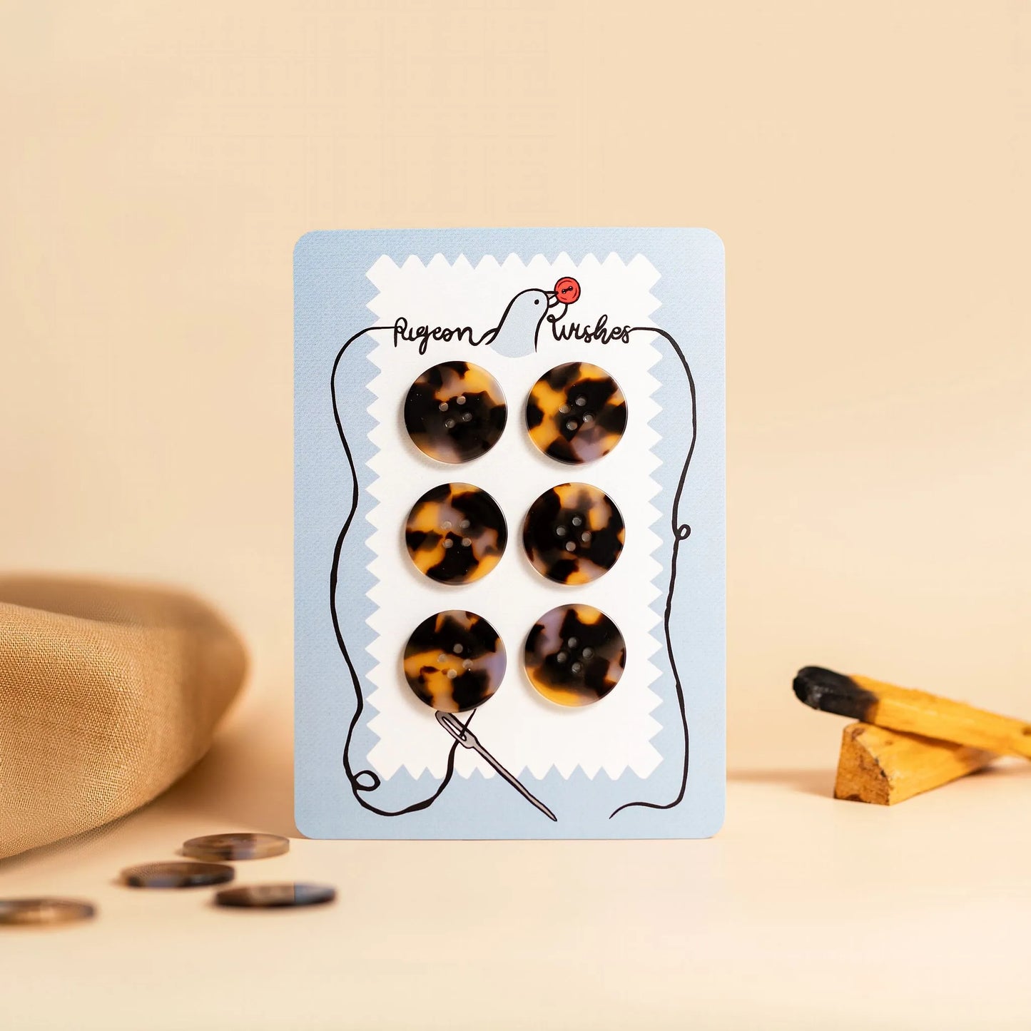 Pigeon Wishes Beguiled Button Card 25mm