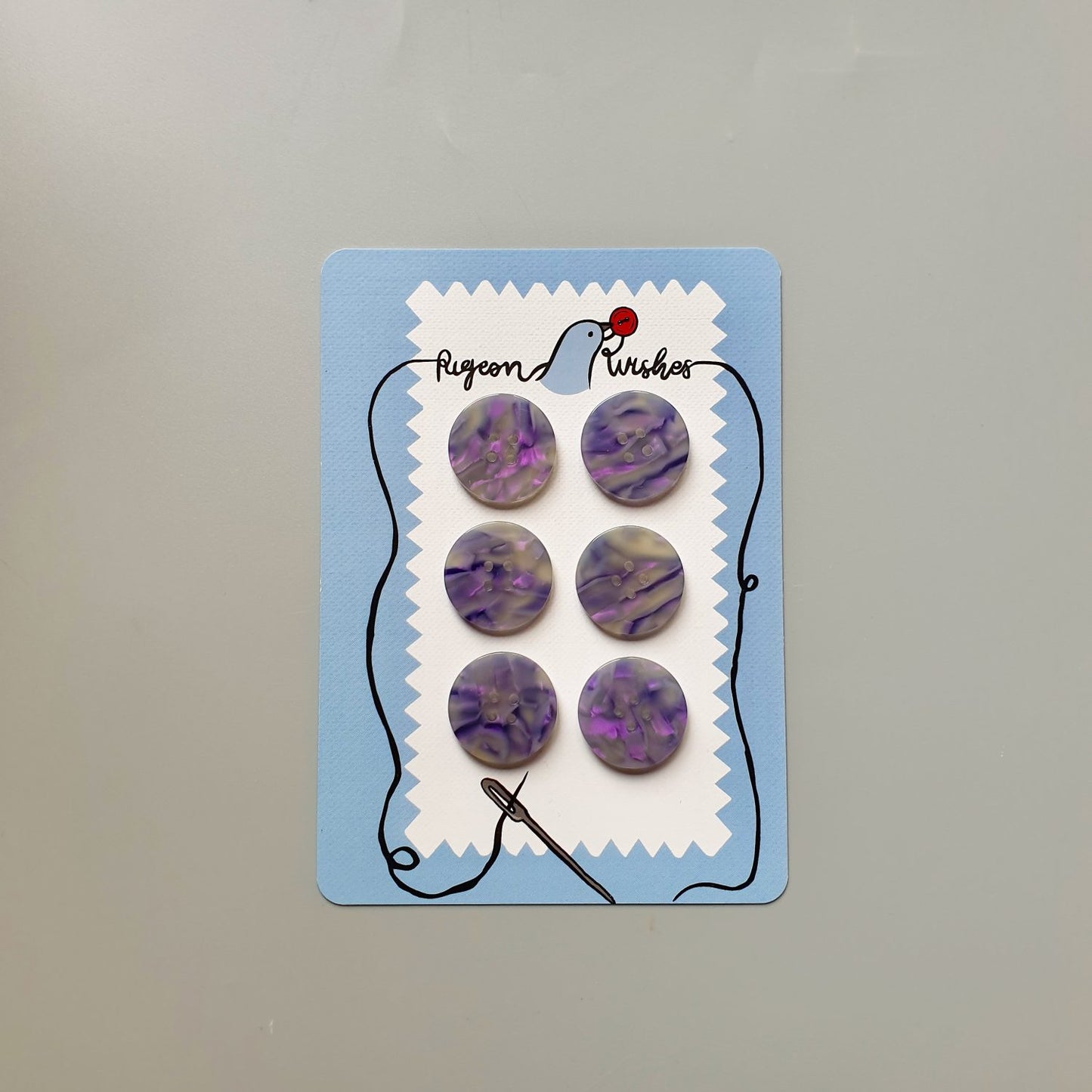 Pigeon Wishes Quartz Button Card 25mm