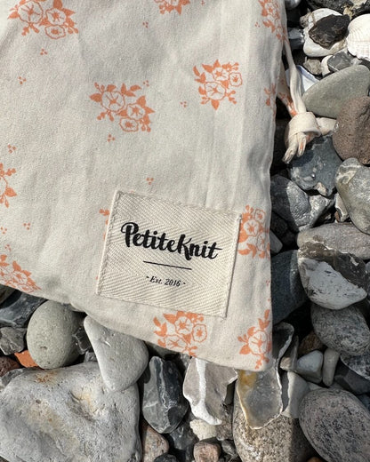 PetiteKnit Knitter's String Bag - Apricot Flower