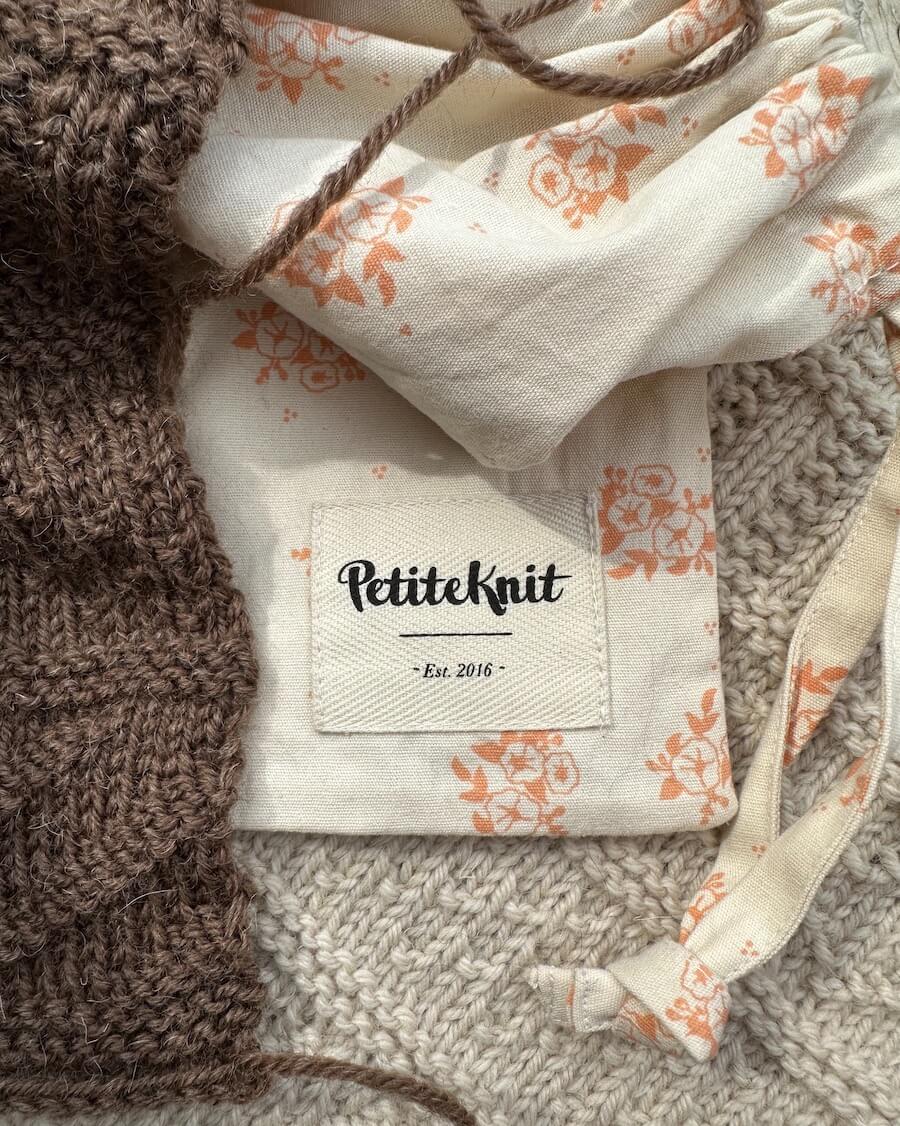 PetiteKnit Knitter's String Bag - Apricot Flower