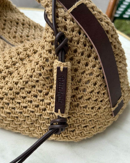 PetiteKnit Leather Bag Charm, Dark Brown 1pc