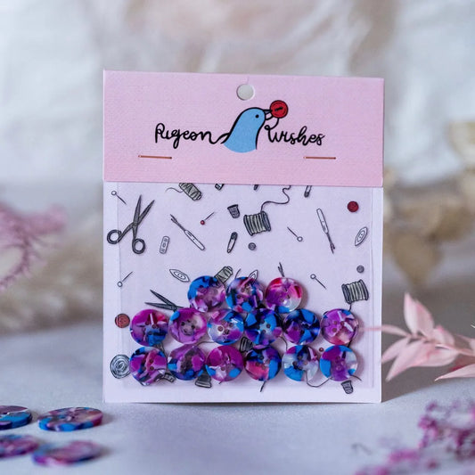 Pigeon Wishes Lucid Button Set 15mm
