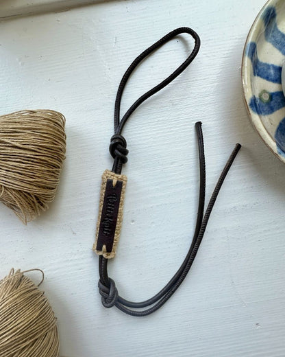 PetiteKnit Leather Bag Charm, Dark Brown 1pc